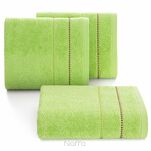 Ręcznik 70x140 SUZI jasna zieleń z kontrastującą stebnowaną bordiurą w delikatne paseczki 500 g/m2 - 4