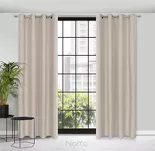 Zasłona na przelotkach 140x250 LIDIA beżowa jednokolorowa w stylu eko - 5