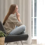 Zasłona na przelotkach 140x250 LIDIA beżowa jednokolorowa w stylu eko - 15