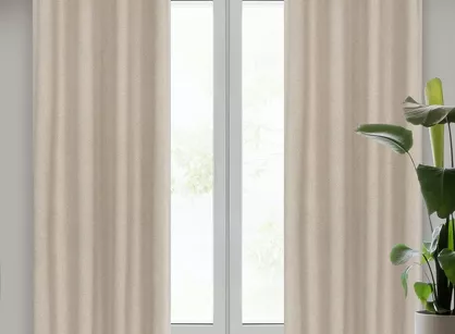Zasłona na przelotkach 140x250 LIDIA beżowa jednokolorowa w stylu eko