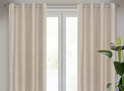 Zasłona na przelotkach 140x250 LIDIA beżowa jednokolorowa w stylu eko