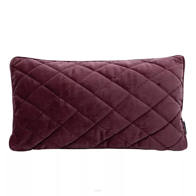 Poszewka welwetowa z wypełnieniem 30x50 VELVET 29F bordowa pikowana w romby z ozdobną wypustką na brzegach