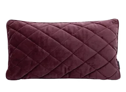 Poszewka welwetowa z wypełnieniem 30x50 VELVET 29F bordowa pikowana w romby z ozdobną wypustką na brzegach