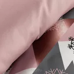 Pościel świąteczna 220x200 AURA różowa czarna choinki gwiazdki z mikrowłókna - 6