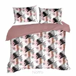 Pościel świąteczna 220x200 AURA różowa czarna choinki gwiazdki z mikrowłókna - 3