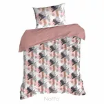 Pościel świąteczna 220x200 AURA różowa czarna choinki gwiazdki z mikrowłókna - 4