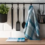 Komplet ścierek kuchennych 2x50x70 MONA turkusowe w kratkę z bawełny - 4