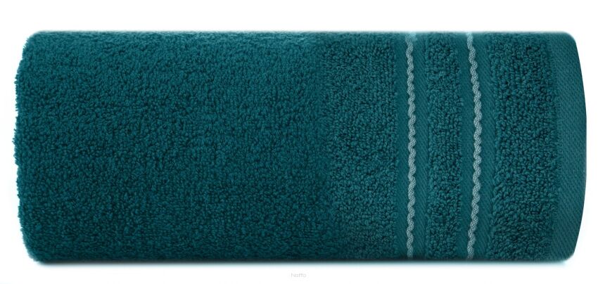 Ręcznik bawełniany 30x50 EMINA turkusowy ze stebnowaną bordiurą
