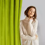 Zasłona na taśmie 140x300 PIERRE welwetowa oliwkowa jednokolorowa - 15