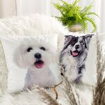 Poszewka welwetowa 45x45 ANIMAL 77 zdobiona nadrukiem psa - 2