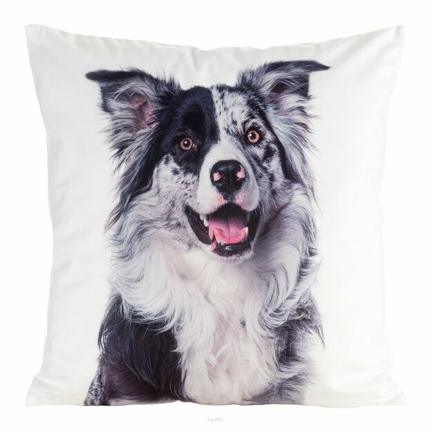 Poszewka welwetowa 45x45 ANIMAL 77 zdobiona nadrukiem psa