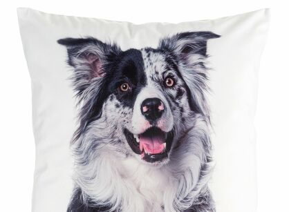 Poszewka welwetowa 45x45 ANIMAL 77 zdobiona nadrukiem psa