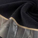 Ręcznik 70x140 EVA 17 Eva Minge czarny zdobiony bordiurą z botanicznym wzorem w liście z kolekcji Premium - 2