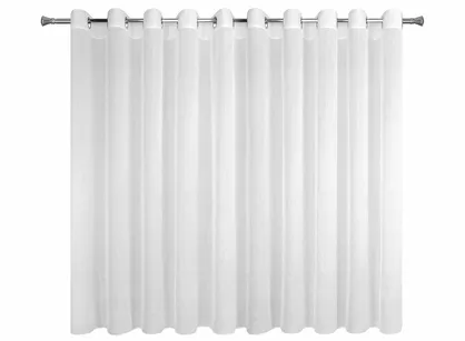 Firana gotowa na przelotkach 350x160 REBECCA biała o strukturze drobnego deszczyku