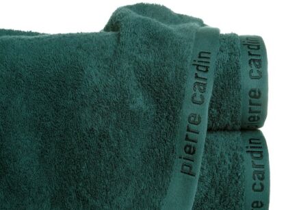 Ręcznik 30x50 EVI Pierre Cardin ciemny turkus zdobiony bordiurą w kolorze ręcznika z logo marki