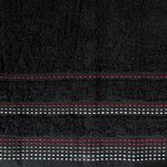 Ręcznik 50x90 POLA czarny z kolorową bordiurą zakończoną stebnowaniem 500 g/m2 - 2