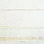 Ręcznik bawełniany 50x90 MIRA kremowy zdobiony bordiurą w pasy - 2