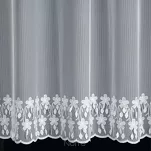 Firana na przelotkach 300x150 SADIE biała z delikatnej siateczki z wyhaftowanymi kwiatkami - 5