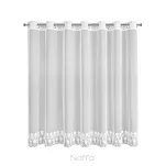 Firana na przelotkach 300x150 SADIE biała z delikatnej siateczki z wyhaftowanymi kwiatkami - 6