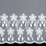 Firana na przelotkach 300x150 SADIE biała z delikatnej siateczki z wyhaftowanymi kwiatkami - 2