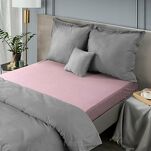 Prześcieradło z bawełny frotte z gumką pudrowe 220x200 Design 91 - 7