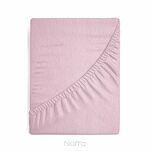 Prześcieradło z bawełny frotte z gumką pudrowe 220x200 Design 91 - 3