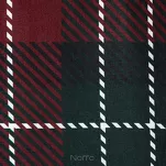 Pościel świąteczna 220x200 NOELLIE bordowo ciemno zielona wzór kraty z bawełny renforce - 2