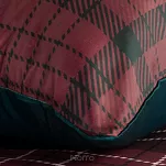 Pościel świąteczna 220x200 NOELLIE bordowo ciemno zielona wzór kraty z bawełny renforce - 5