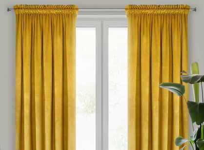 Zasłona na taśmie 140x270 ROSA welwetowa musztardowa Design 91