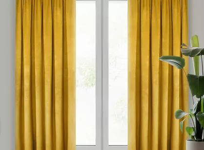 Zasłona gotowa na taśmie 140x270 ROSA welwetowa musztardowa Design 91