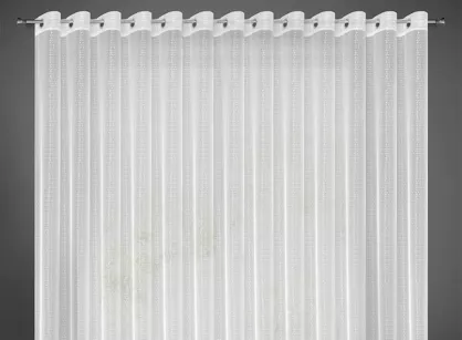 Firana na przelotkach 400x250 KATRIANA biała o strukturze delikatnej siateczki z lekkim połyskiem