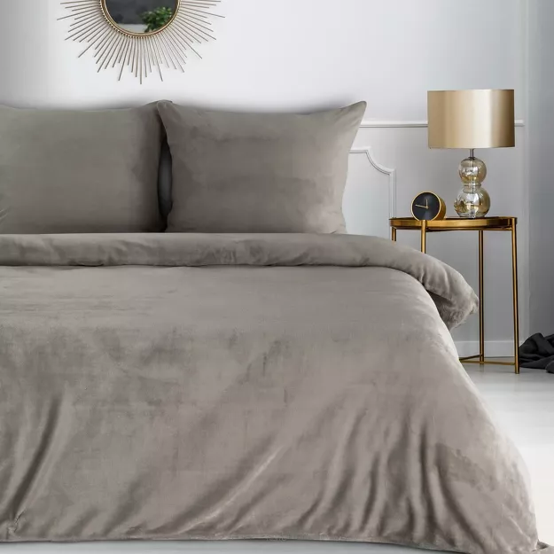 Pościel polarowa 140x200 FLANO 2 beżowa jednokolorowa z kolekcji NOVA Flano