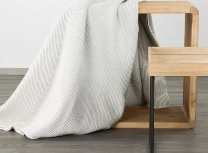 Koc bawełniany 150x200 AMBER kremowy o strukturze wafla Design 91