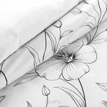 Pościel satynowa 140x200 SPRING 64 biała z czarnym wzorem roślinnym z kolekcji Classic - 6