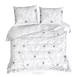 Pościel satynowa 140x200 SPRING 64 biała z czarnym wzorem roślinnym z kolekcji Classic - 3