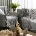 Koc jednokolorowy 170x210 TEDY srebrny imitujący buklę - 7