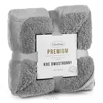 Koc jednokolorowy 170x210 TEDY srebrny imitujący buklę - 2