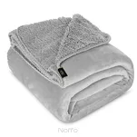 Koc jednokolorowy 170x210 TEDY srebrny imitujący buklę - 3