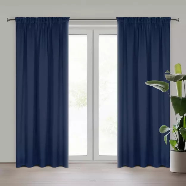 Zasłona na taśmie 135x270 PARISA zaciemniająca granatowa jednokolorowa Design 91