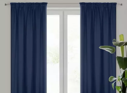 Zasłona na taśmie 135x270 PARISA zaciemniająca granatowa jednokolorowa Design 91