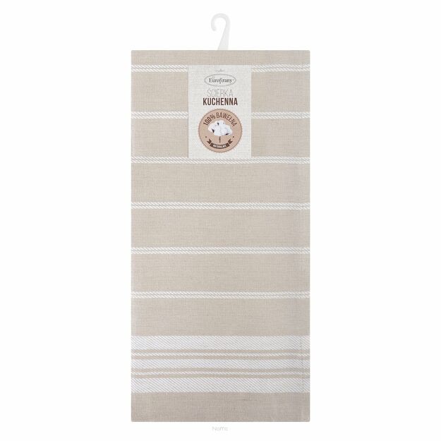 Komplet ścierek kuchennych 2x50x70 RUBI beżowe w pasy z bawełny