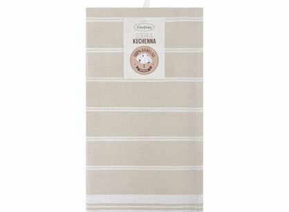 Komplet ścierek kuchennych 2x50x70 RUBI beżowe w pasy z bawełny