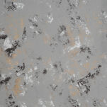 Zasłona na taśmie MARIELA welwetowa srebrna z szampańskim nadrukiem - 2