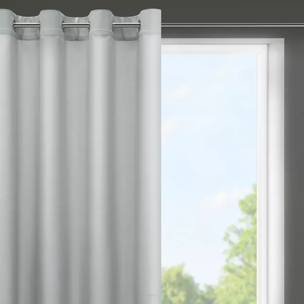 Zasłona na przelotkach 140x175 RITA jednokolorowa stalowa z miękkiej tkaniny