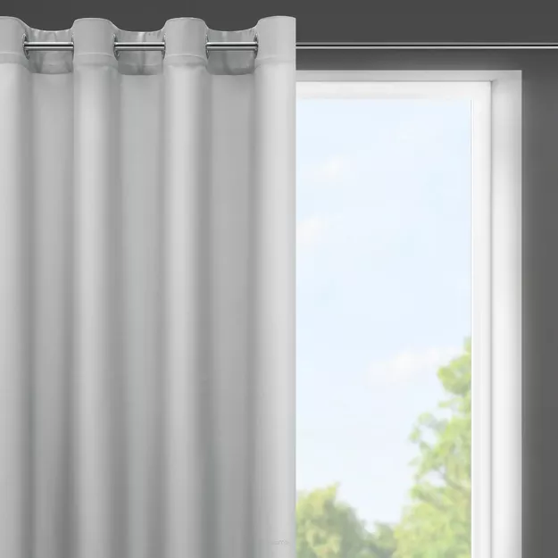 Zasłona na przelotkach 140x175 RITA jednokolorowa stalowa z miękkiej tkaniny