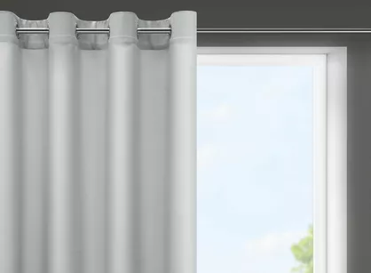 Zasłona na przelotkach 140x175 RITA jednokolorowa stalowa z miękkiej tkaniny