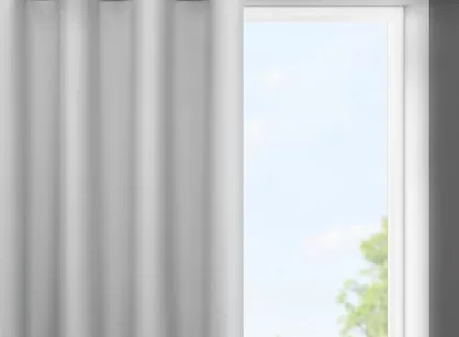Zasłona na przelotkach 140x175 RITA jednokolorowa stalowa z miękkiej tkaniny