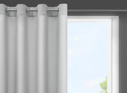 Zasłona na przelotkach 140x175 RITA jednokolorowa stalowa z miękkiej tkaniny