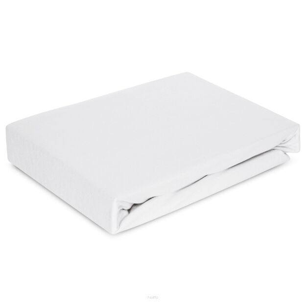 Prześcieradło z bawełny jersey 4 z elastanem z gumką białe 180x200