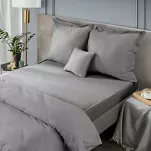 Prześcieradło z satyny bawełnianej z gumką NOVA 3 stalowe 100x200 - 4